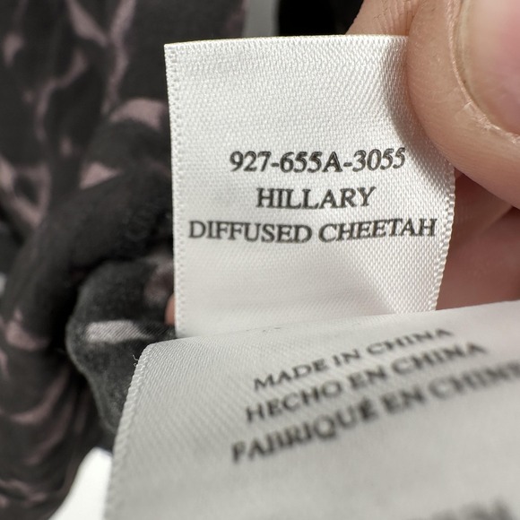 Rails‎ Blouse Womens Medium Black Diffused Cheetah Hillary Drape Long Sleeve Top - Picture 5 of 10